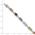 thumbnail image 3 of 925 Sterling Silver Rhodium-plated and Multi Gemstone Bracelet, 3 of 3