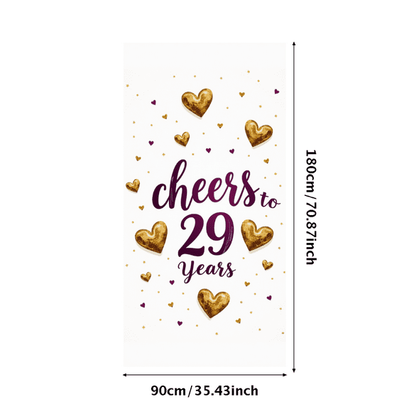 LUUFILx Cheers to 29 Years Birthday Backdrop Banner Party Supplies Celebration Anniversary Decoration Party Event Background Photography Props