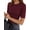Burgundy, variant on Half Sleeve T Shirts for Women Summer Trendy Crewneck Tops Spring Casual Slim Fitted Basic Tees