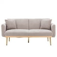 thumbnail image 2 of Velvet Sofa ,Iconic Design Modern Accent sofa ,Loveseat Sofa with Metal Tapered Legs,Noise Free,Grey Teddy, 2 of 4