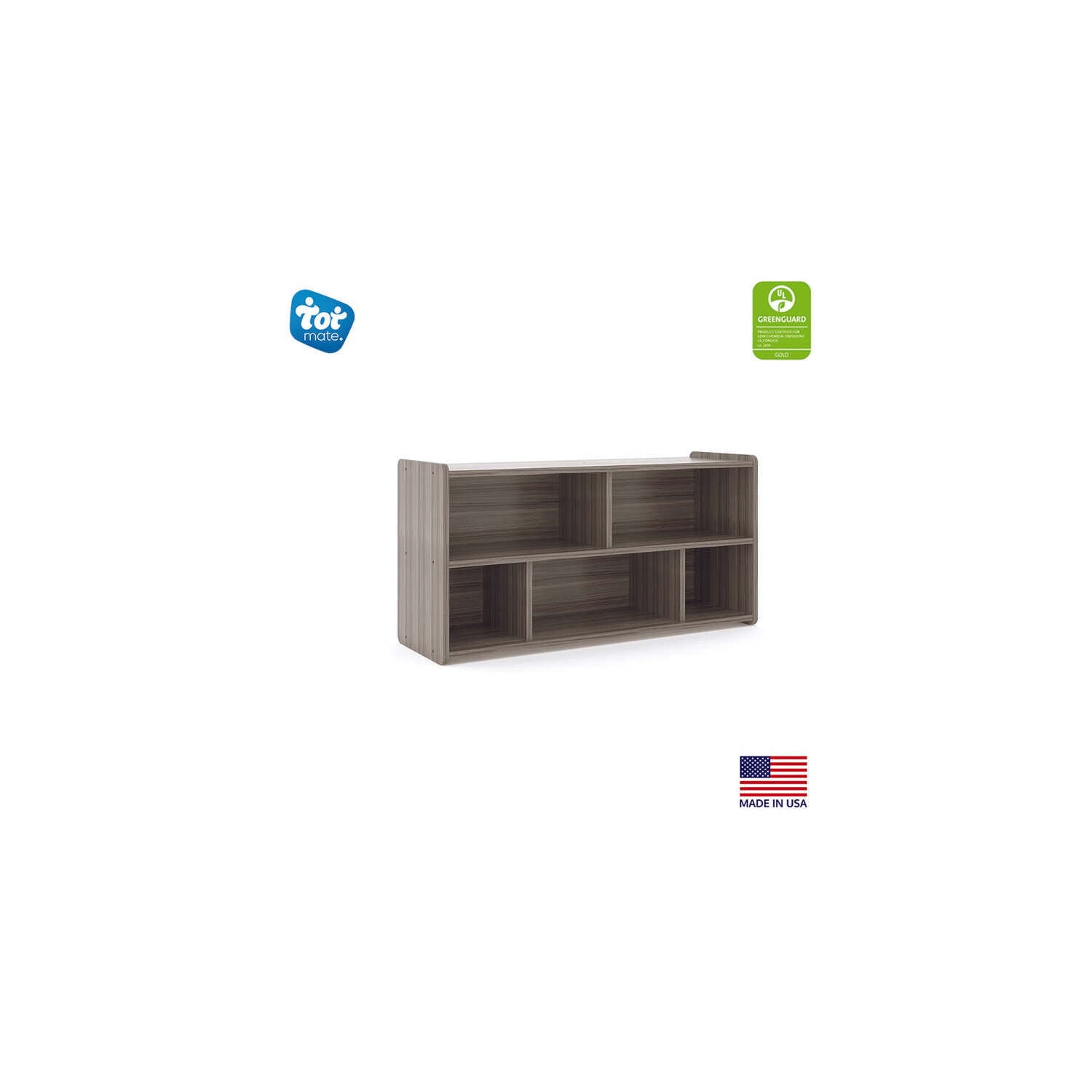 Storage Unit - 5 Compartment Organizer - Grey Finish - Easy Clean Design - Games & Puzzle Storage