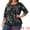 Black, variant on DARING DIVA Women's Plus Floral Square Neck Blouse 1X Black