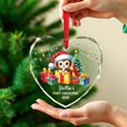 thumbnail image 3 of Baby's First Christmas Glass Ornaments, Personalized Monkey Baby 1st Xmas Ornament 2025, Baby's 1st Christmas Ornament Gifts for Newborn Baby Parents, Customized Name First Xmas Monkey Glass Keepsake, 3 of 6