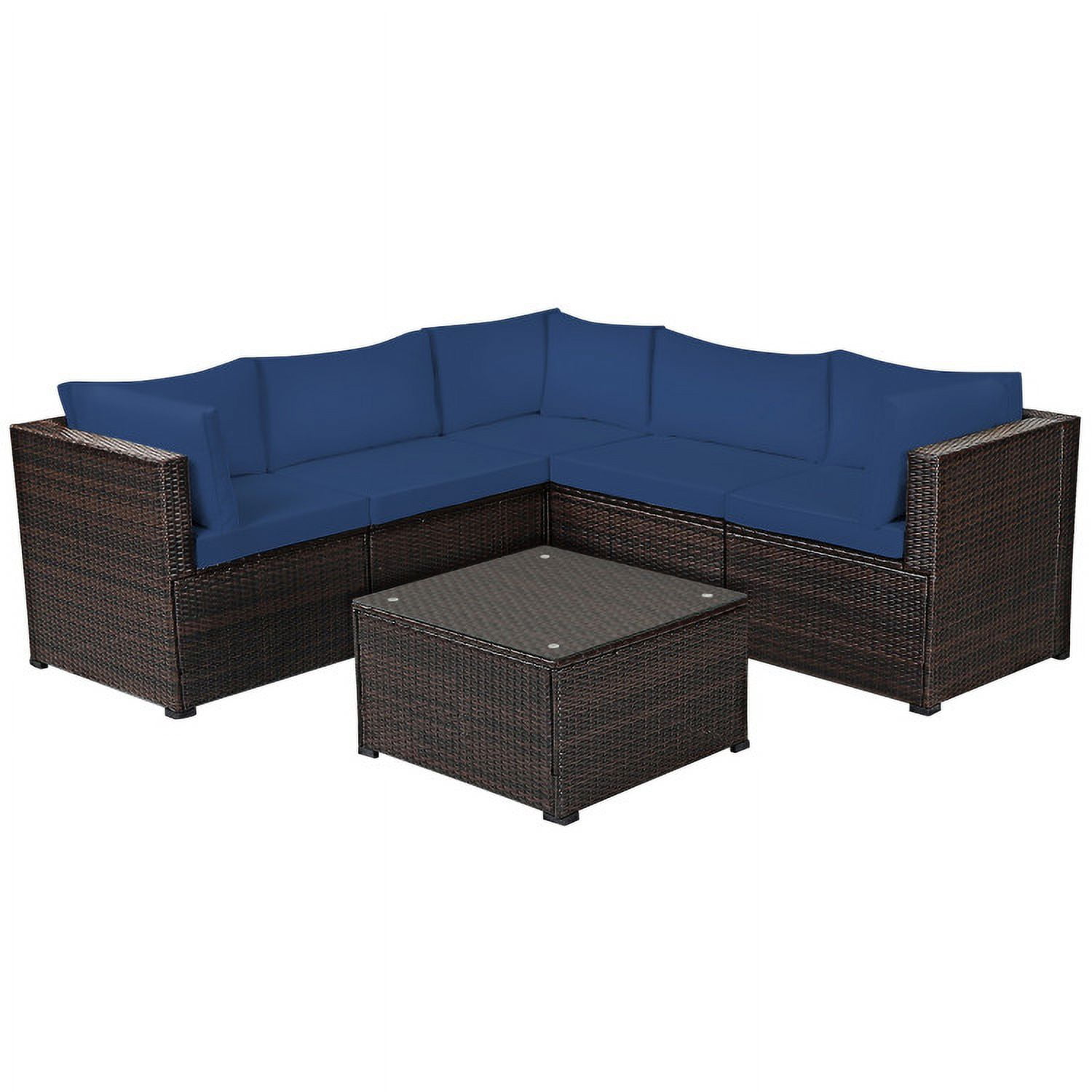 Aimee Lii 6 Pieces Patio Furniture Sofa Set with Cushions for Outdoor, Outdoor Patio Set, Navy Aimee Lii 6 Pieces Patio Furniture Sofa Set with Cushions for Outdoor, Outdoor Patio Set, Navy