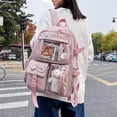thumbnail image 2 of Mochila escolar de gran capacidad para estudiantes de secundaria, estilo coreano, estilo Harajuku, para mujer, mochila para estudiantes de secundaria, 2 of 6