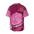 thumbnail image 6 of Lsque Sparkling Pink Toilet print Men's Cuban Collar Short Sleeve Shirt Summer Beachwear Casual Button Down Fashionable Vacation Leisure Shirt-3X-Large, 6 of 7