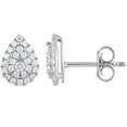 thumbnail image 3 of Unique Moments 1/3 Ct Round Lab Grown Pear Shape Stud Earring in Silver for Women (H-I, SI-I1), 3 of 10