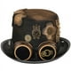 thumbnail image 1 of Sombrero de copa Steampunk con gafas para hombre, sombrero de copa de Bowler, sombrero de copa Vintage para Halloween, gótico, Carnaval, club nocturno, 1 of 4