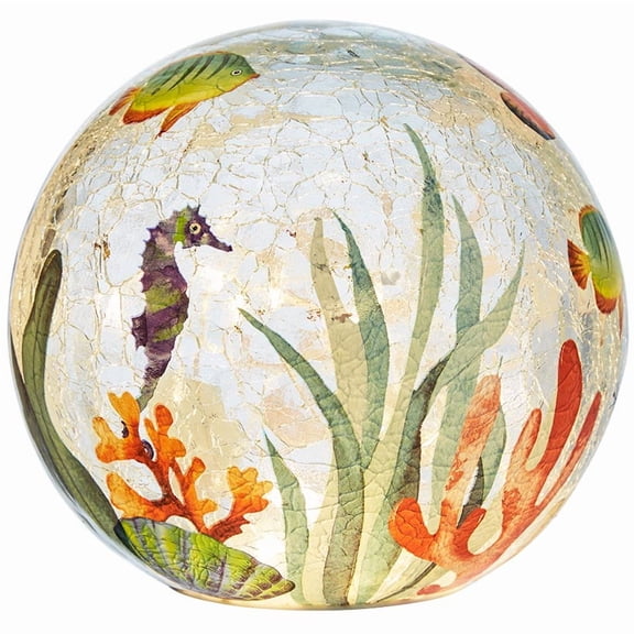 Lighted Sea Life Themed Glass Globe