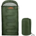 thumbnail image 2 of 10 Pack of Bulk Wholesale 30 Degree Cold Weather Hooded Sleeping Bags for Adults, Kids, Homeless, Camping, Indoors, Outdoors - 10 Count Hooded Sleeping Bags in Forest Green 71"L x 30"W, 2 of 6