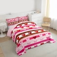 thumbnail image 3 of Castle Fairy Teens Love Heart Print Full Size Comforter Sets,Stripes Bedding Sets, 3 of 8