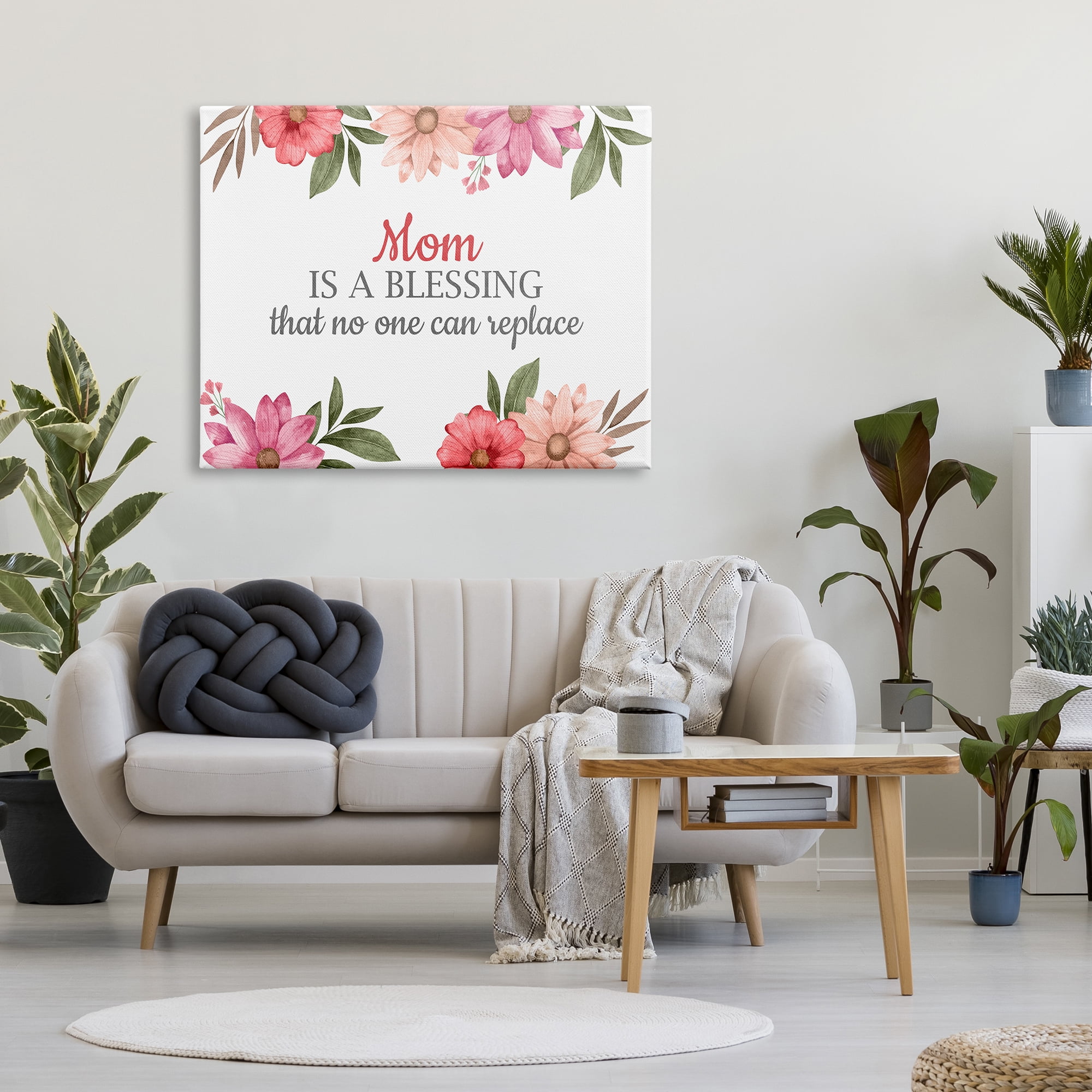 Stupell Industries Floral Mom Appreciation Botanical & Floral Painting Gallery Wrapped Canvas Print Wall Art, 48 x 36
