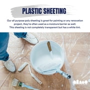 Plasticplace Extra Heavy Clear Plastic Sheeting 6 Mil 10'W x 100'H Roll Protective Barrier for Painting, Renovation, Moisture Barrier, Durable Puncture-Resistant Clear Sheeting Tarp Gardening Bags