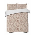 thumbnail image 2 of Quilts Twin XL Size, Brown Flowers Soft Comforter Bedding Set for Bed, Vintage Farmhouse Floral Leaves Vines Lightweight Quilted Bedspread with Pillow Cover(2 Pieces) for All Season, 68x98 Inch, 2 of 6