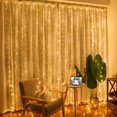 thumbnail image 4 of Cortina de luces USB para interiores, cascada, guirnalda de luces LED para dormitorio, decoración para bodas, fiestas de Navidad, vacaciones, 3, 4 y 6 m, 4 of 5