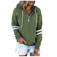 thumbnail image 3 of YOTMKGDO Quarter Zip Pullover Women Essentials Hoodie Womens Sweatshirt And with Pocket Clothes Hoodies Pullover Sleeve Long Casual Swe Sweatshirt for Women Green Sweater Women, Green+XXL, 3 of 7