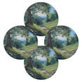 thumbnail image 2 of Round Placemats Set of 4 Heat Resistant Washable Kitchen Table Decorations 15.4in Flower-covered Forest Paths, 2 of 7