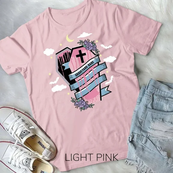 Hot Trending Tee With Graveyard Babe - Pastel Goth Aesthetic E-Girl Soft Goth Girl Unisex Form T-Shirt