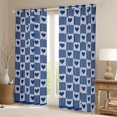 thumbnail image 2 of Homewish Geometric Plaid Stripes Blackout Curtains Set of 2 (52x84 Each) For Kids Boys Girls,Love Heart Print Window Curtains,Abstract Minimalist Curtains and Drapes,Lightweight Room Decor, 2 of 6
