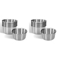 thumbnail image 1 of 12 Tazas de Salsa para Mojar de Acero Inoxidable de 2 Onzas, Mini Tazones para Salsa, Tazas de Condimentos de Metal Reutilizables, Recipientes para Moldes (Plateados), 1 of 5