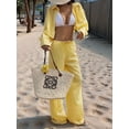 thumbnail image 6 of Women'S Casual Fashion Striped Two Piece Set Matching Top and Bottoms Lounge Wear Summer Outfit Yellow S, 6 of 9