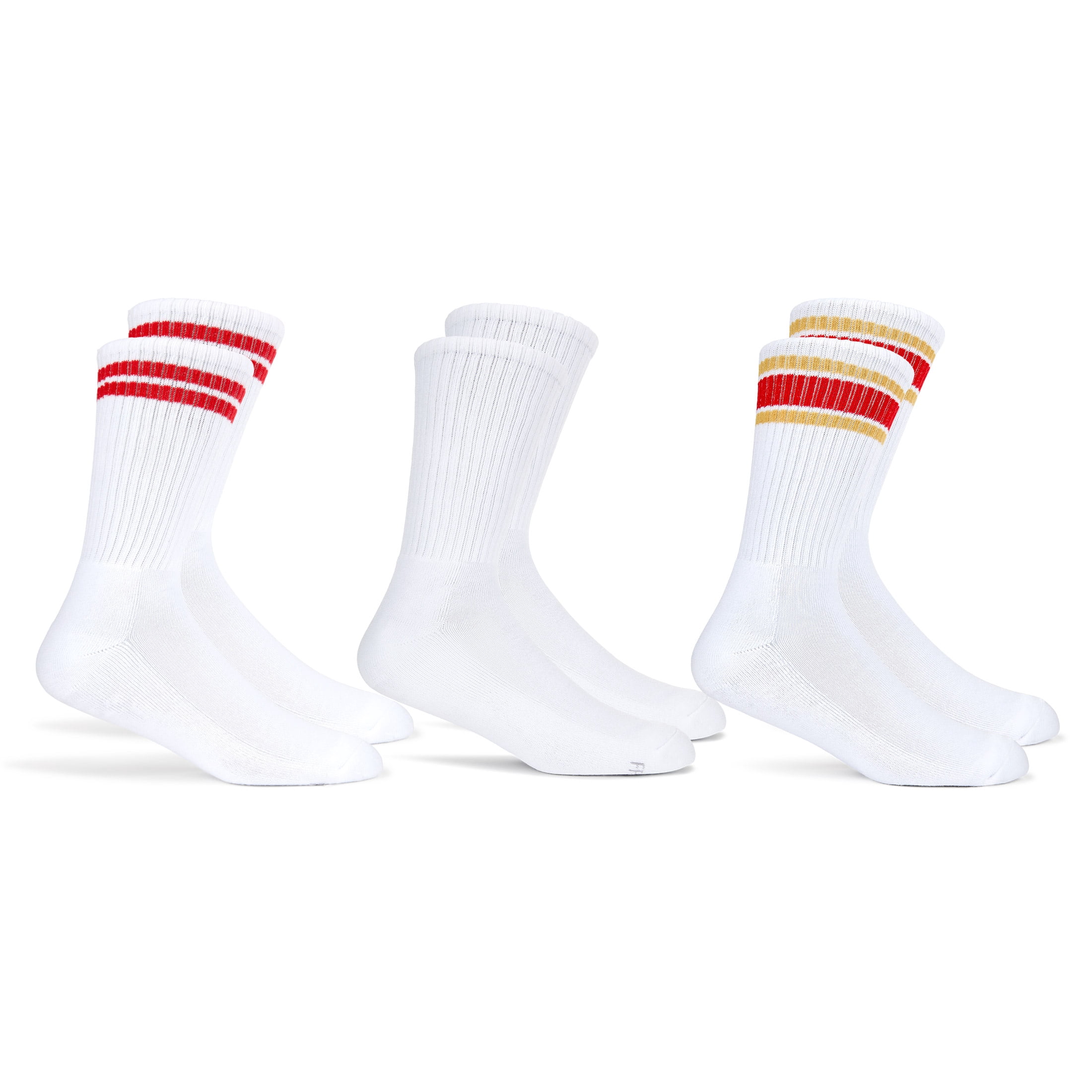 Fruit of the Loom Mens Gameday Crew Socks, 3-Pack, Sock Sizes 6-12