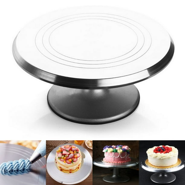 Stainless Steel Round Turntable Cake Decoration Stand, Height: 6