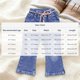 thumbnail image 3 of Pantalones vaqueros largos para niñas, pantalones de primavera y verano, pantalones vaqueros acampanados con estilo para niñas pequeñas, pantalones casuales para niños, pantalones vaqueros para niñas, 3 of 6
