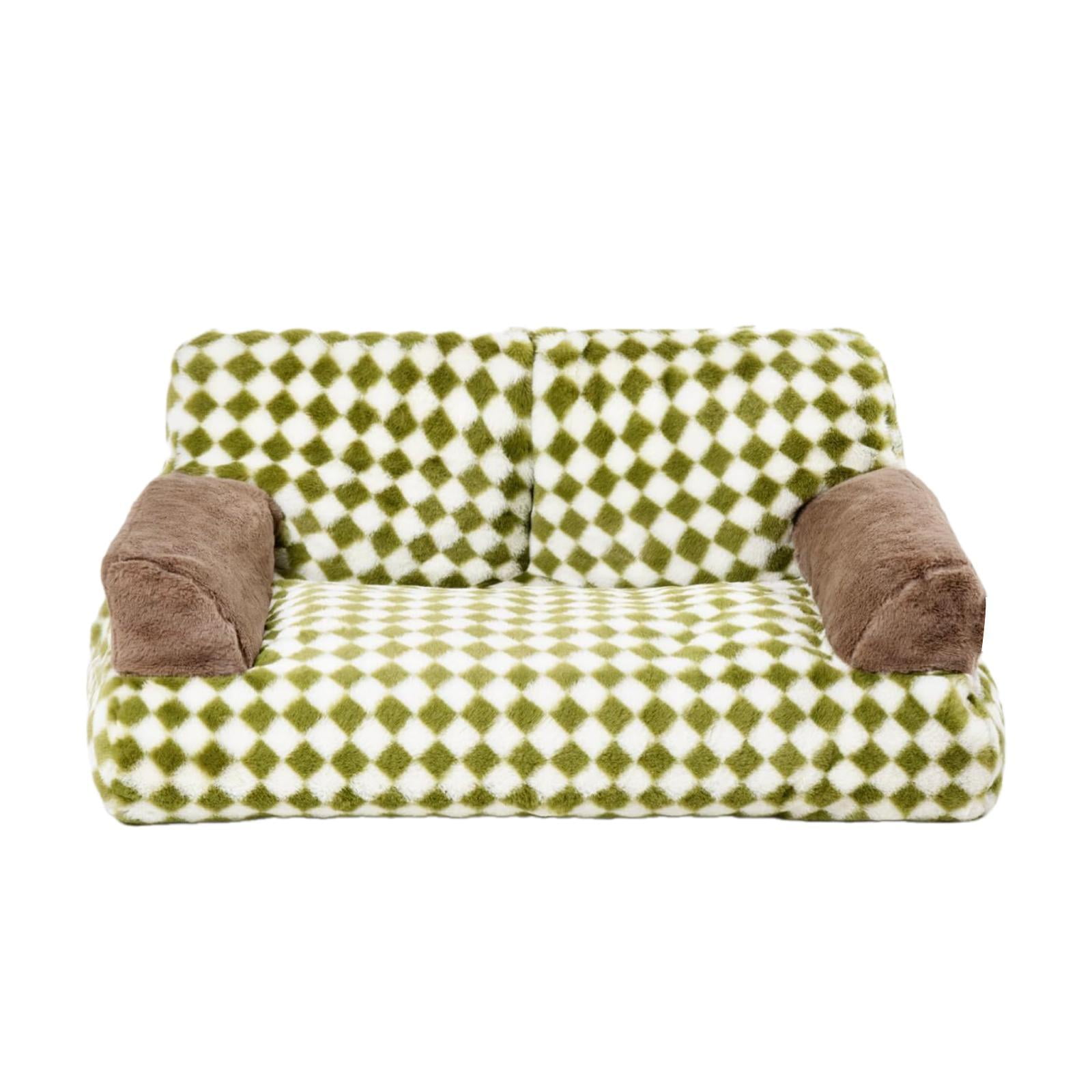 Stgfyxgs Dog Bed Sofa Pet Couch Modern Non Slip Soft Calming Cat Sofa Bed Cat Couch for Indoor Cats All Breed Small Dogs Puppy Kittens Green S