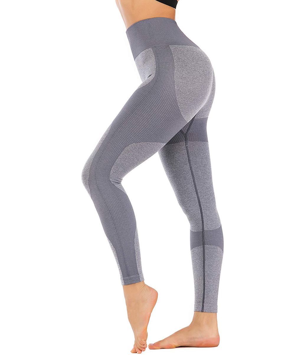 Yaavii Women's Seamless High Waist Yoga Pants Elastic Running Gym Workout Yoga Leggings - image 2 of 5