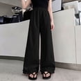 thumbnail image 6 of WAVSUF Girls Wide Leg Pants Ruffle Hem Elastic Waist Lightweight Daily Casual Pants Black 9, 6 of 6