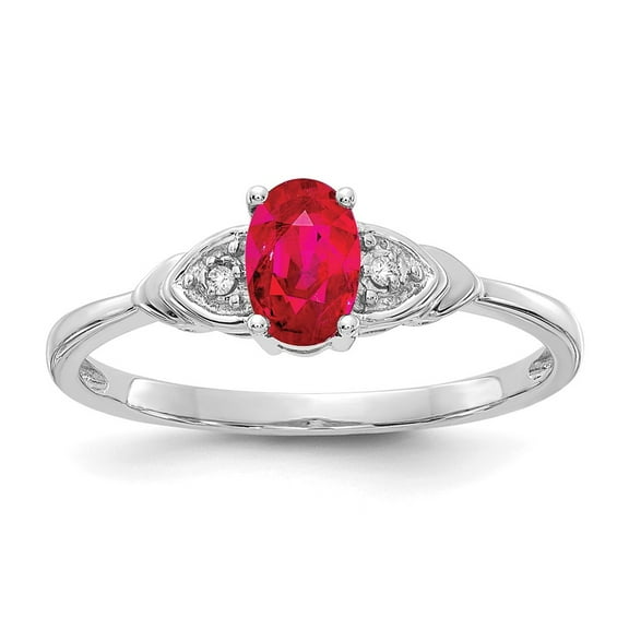 Primal Gold 14 Karat White Gold Ruby and Diamond Ring