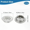 thumbnail image 3 of Uxcell Paquete de 10 Respiraderos de Soffit Circulares, 25mm/0.98 Pulgadas de Acero Inoxidable, Rejilla de Agujeros para Baño, Hogar/ Oficina/Cocina/Armario/Ropero [Plateado], 3 of 7