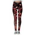thumbnail image 3 of Mepaouo Women's Valentine Day Leggings Heart Printed Control Tummy Tights Yoga Pants Sizes S-2X, 3 of 6