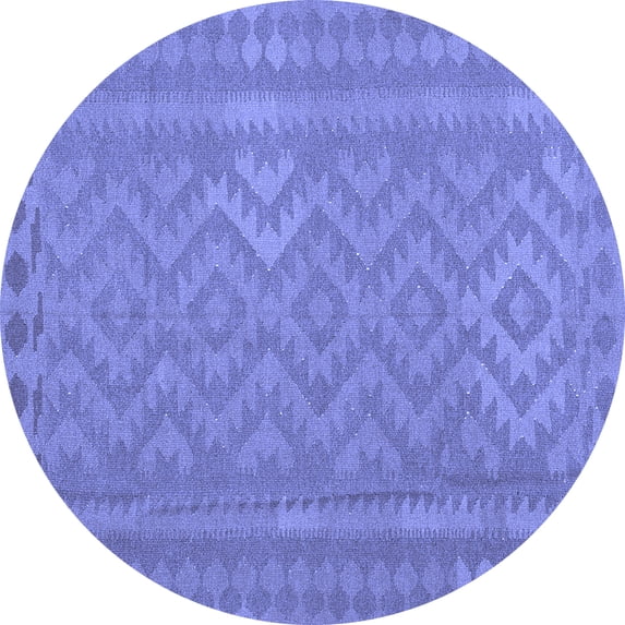 Ahgly Company Indoor Round Southwestern Blue Country Area Rugs, 7' Round