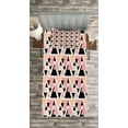 thumbnail image 3 of Ambesonne Geometric Quilted Bedspread Set 2 Pcs, Modern Doodle Art, Twin Size, Peach Coral Black, 3 of 3