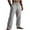 Gray, variant on ZVNAΖH Men's Casual Linen Pant Beach Summer Pants Lightweight Trousers Loose Straight Leg Pants with Pockets