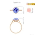 thumbnail image 4 of ANGARA Natural Claw-Set Cushion 2.15 ct Tanzanite Cocktail Halo Ring in 14K Rose Gold for Women (Size-8mm) | December Birthstone, Anniversary, Jewelry Gift for Women | Natural Tanzanite Ring, 4 of 8