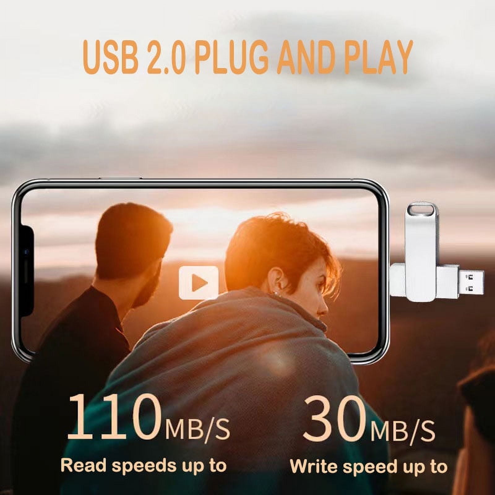 USB Flash Drive 1TB/1000GB 2in1 OTG Thumb Drive Storage Photo Stick for Type C Phones, Laptops,  PC, Etc