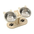 thumbnail image 4 of Comederos para gatos, comedero elevado para mascotas, práctico comedero portátil con soporte. Madera, 4 of 9