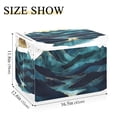 thumbnail image 5 of Yayeee Collapsible Cube Storage Bin with Lid Fabric Closet Decorative Basket with Handles, Blue Mountains, 5 of 7