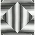 thumbnail image 2 of Unique Loom Outdoor Modern Collection Area Rug - Achromatic (10' Square White and Black), 2 of 6