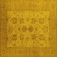 thumbnail image 1 of Ahgly Company Machine Washable Indoor Square Oriental Yellow Industrial Area Rugs, 6' Square, 1 of 4