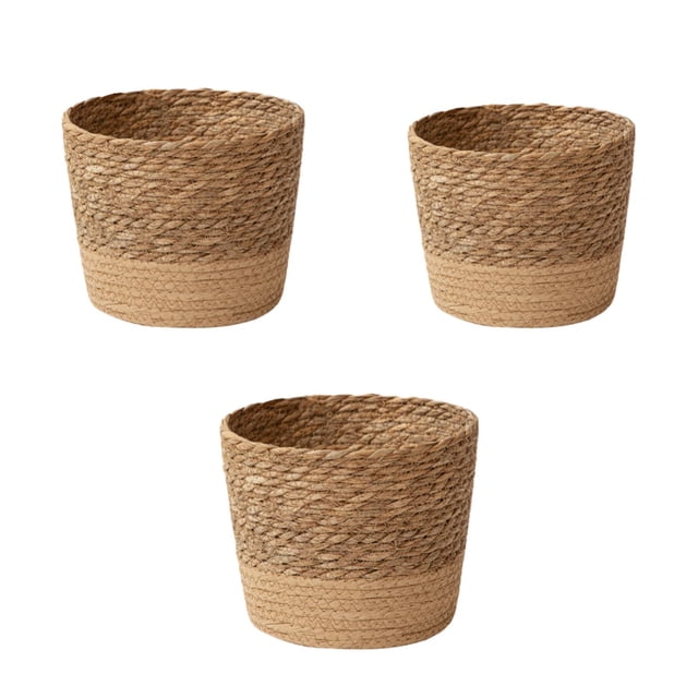 3x cesta para macetero Macarena tejida natural organizador decoración almacenamiento