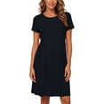 thumbnail image 6 of Edvintorg Maternity Dress for Women Crewneck Short Sleeve Lightweight Casual Pregnancy Dresses Plus Size Fashion Black M, 6 of 8