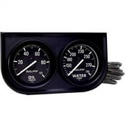 AUTO METER 2392 2IN 2 GAUGE CONSOLE, OIL/ WATER, MECH, BLACK