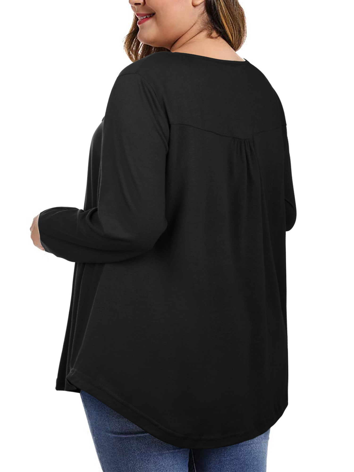 BELAROI Womens Plus Size Tunic Tops for Leggings Fall Casual Long Sleeve  T-Shirt Swing Loose Fit Blouse Shirts