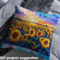 thumbnail image 3 of Sunflower Fabric By The Yard,Oil Painting Upholstery Fabric,Sky Clouds Sunset Decorative Fabric,Summer Flowers Leaf Botanical Indoor Outdoor Fabric,Yellow Blue Purple Brown,2 Yards, 3 of 5