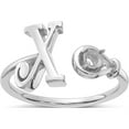 thumbnail image 3 of 10K White Gold 10Kw Letter X With Birthstone Ring (Size 7) Made In United States 10xnr81xw, 3 of 5