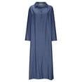 thumbnail image 3 of ITSAME Womens Plus Size Dress, Loose Comfy V Neck Long Sleeve Casual Flare Midi Dress Blue 2XL, 3 of 5